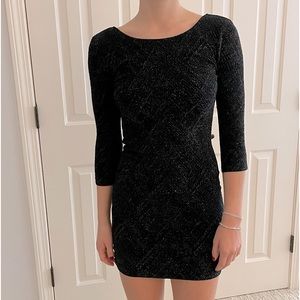 Trixxi 3/4 sleeve open back mini dress